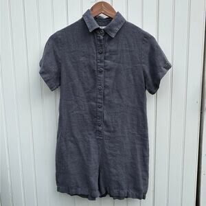 Jungmaven Stillwater Romper Diesel Gray Blue Size Small 100% Organic Hemp NWT